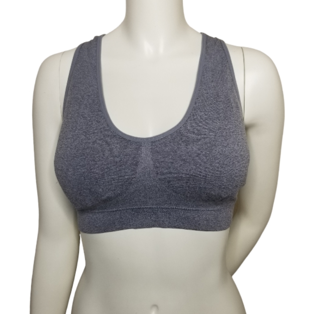Marilyn Monroe Razorback Sports Bra Removable Pads Grey XL